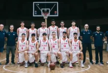 بازیکنان تیم ملی بسکتبال زیر ۱۸ سال ایران در تمرینات پیش از کاپ آسیا ۲۰۲۶