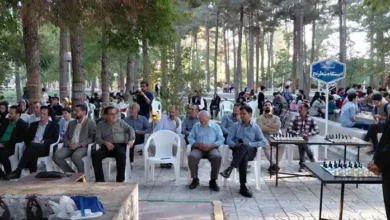 آیین افتتاح ایستگاه شطرنج و برگزاری مسابقه شطرنج در پارک باغ ملی قاینات